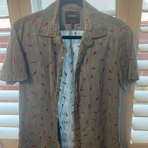Bonobos Men's Blue Shirt with Red Pepper Pattern